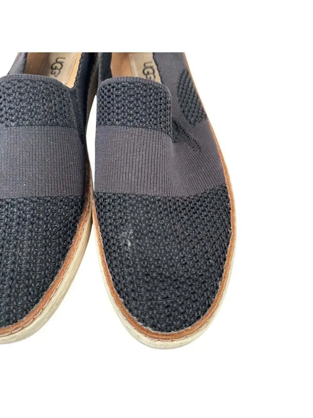 UGG Sammy Trainer Black Slip On Sneakers Size 8 Knit Comfort Casual Athleisure